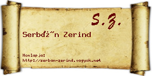 Serbán Zerind névjegykártya